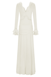 Electra Slinky Lace Maxi Dress - Ivory